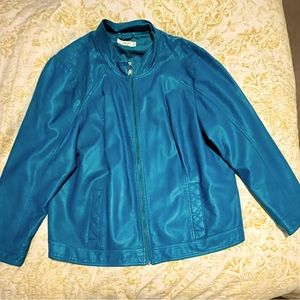 CJ Banks Teal Leather Jacket. Excellent condition.